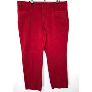 Banana Republic Sloan Pant Red Stretch Ankle Length Workwear Size 16